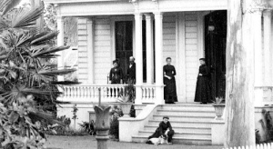 The Houghton-Donner House front porch, in better times